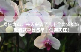 网贷盘点，一天申请了几十个网贷都被拒借款平台名单，值得关注！