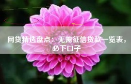 网贷精选盘点：无需征信贷款一览表，必下口子