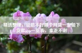 精选整理，征信不好哪个网贷一定能下贷款app一览表，拿走不谢