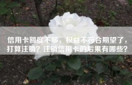 信用卡额度不够，权益不符合期望了，打算注销？注销信用卡的后果有哪些？