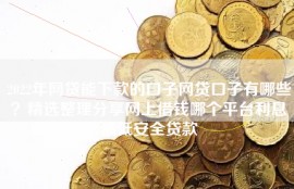 2022年网贷能下款的口子网贷口子有哪些？精选整理分享网上借钱哪个平台利息最低安全贷款