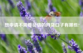 想申请不需要征信的网贷口子有哪些?