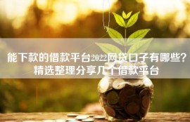 能下款的借款平台2022网贷口子有哪些？精选整理分享几个借款平台