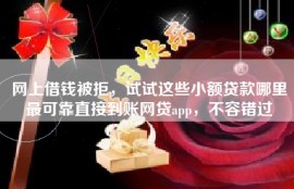 网上借钱被拒，试试这些小额贷款哪里最可靠直接到账网贷app，不容错过