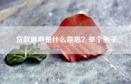 贷款展期是什么意思？举个例子