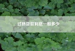 过桥贷款利息一般多少