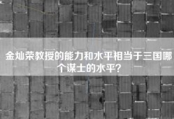 金灿荣教授的能力和水平相当于三国哪个谋士的水平？