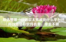 精选整理一份借款太多被拒什么平台还可以借借款软件名单，拿走不谢