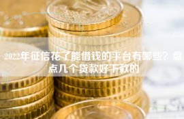 2022年征信花了能借钱的平台有哪些？盘点几个贷款好下款的