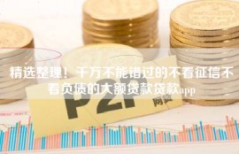 精选整理！千万不能错过的不看征信不看负债的大额贷款贷款app