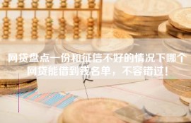网贷盘点一份和征信不好的情况下哪个网贷能借到钱名单，不容错过！