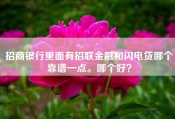 招商银行里面有招联金融和闪电贷哪个靠谱一点。哪个好？