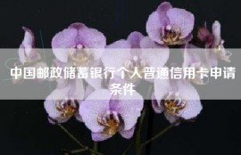中国邮政储蓄银行个人普通信用卡申请条件