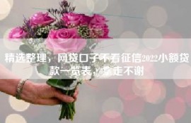 精选整理，网贷口子不看征信2022小额贷款一览表，拿走不谢