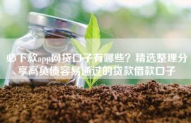 必下款app网贷口子有哪些？精选整理分享高负债容易通过的贷款借款口子