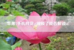 苹果7手机网贷id被锁了能否解锁id