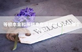 等额本金和等额本息选择提前还款哪个划算?