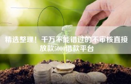精选整理！千万不能错过的不审核直接放款5000借款平台