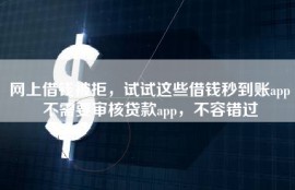 网上借钱被拒，试试这些借钱秒到账app不需要审核贷款app，不容错过