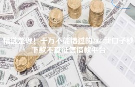 精选整理！千万不能错过的2022新口子秒下款不查征信借款平台