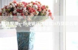 精选整理一份无视征信贷款10万贷款名单，拿走不谢