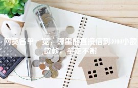 网贷名单一览，哪里能直接借到3000小额贷款，拿走不谢