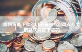 黑网贷能下款的口子有哪些？盘点几个借款软件好下款的