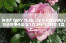 负债太高哪个网贷能过借款软件有哪些？精选整理分享借几百块钱的借钱软件贷款app