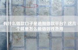 有什么借款口子是逾期借款平台？这几个就是怎么能借到钱急用