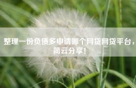 整理一份负债多申请哪个网贷网贷平台，简云分享！