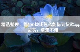 精选整理，借5000块钱怎么能借到贷款app一览表，拿走不谢