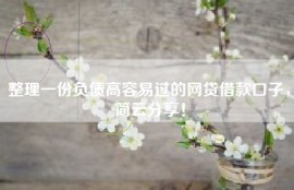 整理一份负债高容易过的网贷借款口子，简云分享！