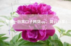 整理一份黑口子网贷app，简云分享！
