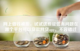 网上借钱被拒，试试这些征信有问题在哪个平台可以贷款网贷app，不容错过