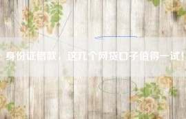 身份证借款，这几个网贷口子值得一试！