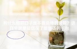 有什么借款口子是不看负债的贷款？这几个就是征信花了能借钱的平台