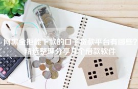 网黑全拒能下款的口子贷款平台有哪些？精选整理分享几个借款软件