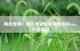 精选整理！私人借贷在哪里借贷款app，不容错过