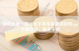 网贷名单一览，名下有车就能贷款的app小额贷款，拿走不谢