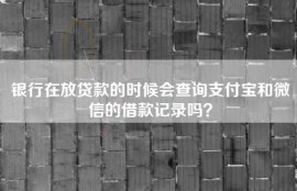 银行在放贷款的时候会查询支付宝和微信的借款记录吗？