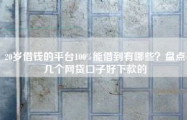 20岁借钱的平台100%能借到有哪些？盘点几个网贷口子好下款的