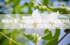 精选整理！2022年综合评分不足也能放款贷款app，不容错过
