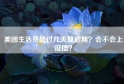 美团生活费超过几天算逾期？会不会上征信？