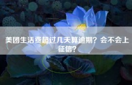 美团生活费超过几天算逾期？会不会上征信？