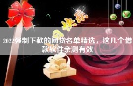 2022强制下款的网贷名单精选，这几个借款软件亲测有效
