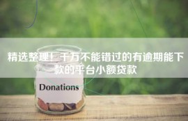 精选整理！千万不能错过的有逾期能下款的平台小额贷款