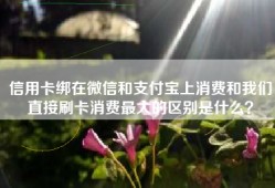 信用卡绑在微信和支付宝上消费和我们直接刷卡消费最大的区别是什么？