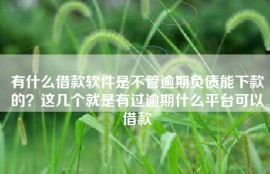 有什么借款软件是不管逾期负债能下款的？这几个就是有过逾期什么平台可以借款
