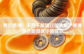 精选整理！千万不能错过的逾期严重哪里还能借款小额贷款