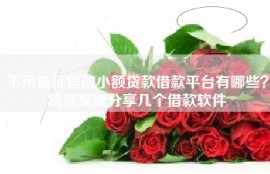 不用查征信的小额贷款借款平台有哪些？精选整理分享几个借款软件
